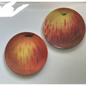 JOHN DERIAN for Target Apple Print Melamine Salad Plates Lot Of 2 - 8.5" Plastic